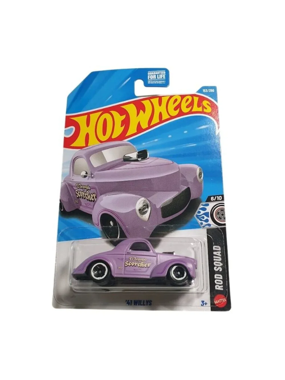 Hot Wheels 41 Willys Rod Squad Diecast Purple Toy Car 153 250 Mattel El Segundo